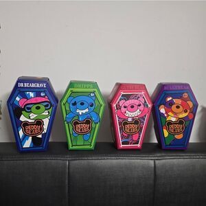 Lot of four Deddy Bear Series 3 plush w Lil'Coffin